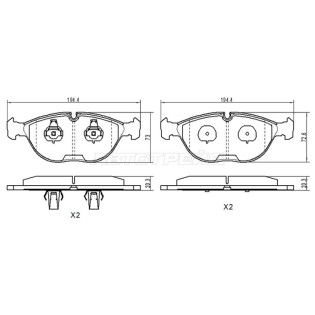 Колодки тормозные перед  MERCEDES C-CLASS W202/S202/ E-CLASS W210/W211/S210/S211/ S-CLASS W220 SAT