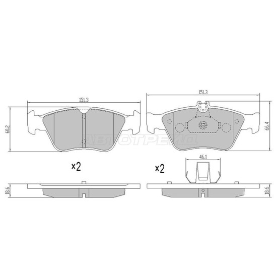 Колодки тормозные перед MERCEDES W202/W210 SAT