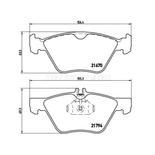 Колодки тормозные перед MERCEDES W210/C208 BREMBO