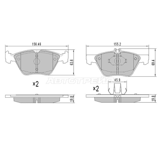 Колодки тормозные перед MERCEDES W210/C208 SAT