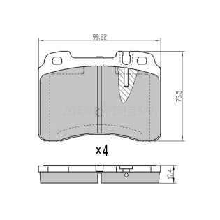 Колодки тормозные перед MERCEDES W210/W202 94-02 SAT