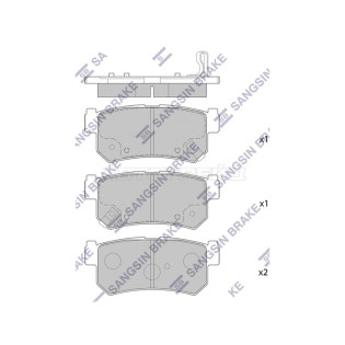 Колодки тормозные зад SSANGYONG ACTYON SPORT 07-/ KORANDO 96-07/ REXTON 01- SANGSIN BRAKE