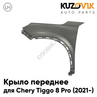 Крыло переднее левое Chery Tiggo 8 Pro (2021-) KUZOVIK
