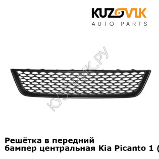 Решётка в передний бампер центральная Kia Picanto 1 (2008-2011) рестайлинг KUZOVIK